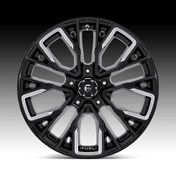 Fuel Rebar 5 D849 Gloss Black Milled Custom Truck Wheels 3